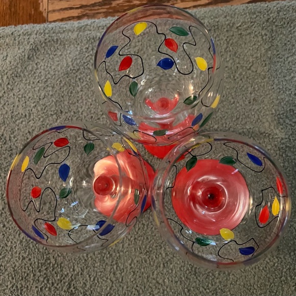 Vintage Hand Blown & Painted Balloon Shaped Home Essentials Elegant Red Stems - Picture 4 of 6